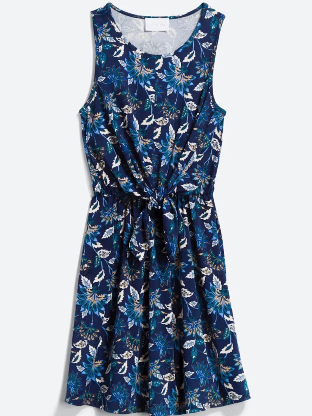 Sleeveless Knit Dress with Tie Front